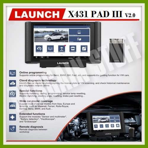 Launch X431 PAD III V2.0 Auto Diagnostic Tool with Bluetooth/Wifi Support Coding and Programming