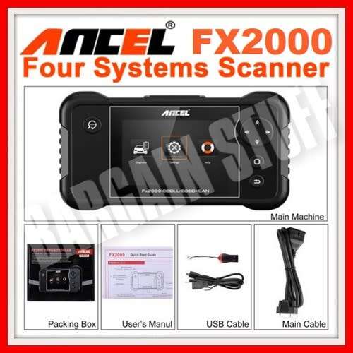 Ancel FX2000 OBDII 4 System Scanner For Engine, ABS, SRS, AT Transmission.