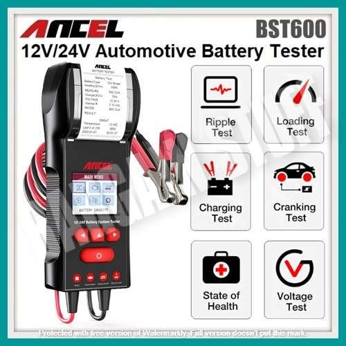 Ancel BST600 Battery Tester 12V / 24V with Build in Printer