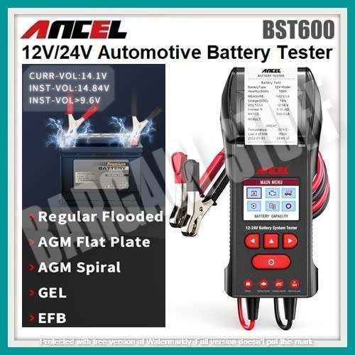 Ancel BST600 Battery Tester 12V / 24V with Build in Printer