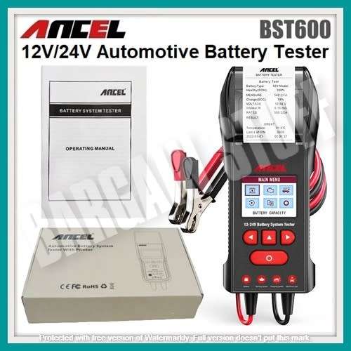 Ancel BST600 Battery Tester 12V / 24V with Build in Printer
