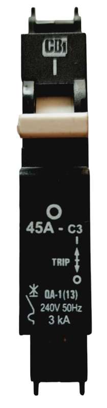CBI Miniature Circuit Breaker 1 Pole 45A 3kA 240V QA-1(13)-45A QA18345