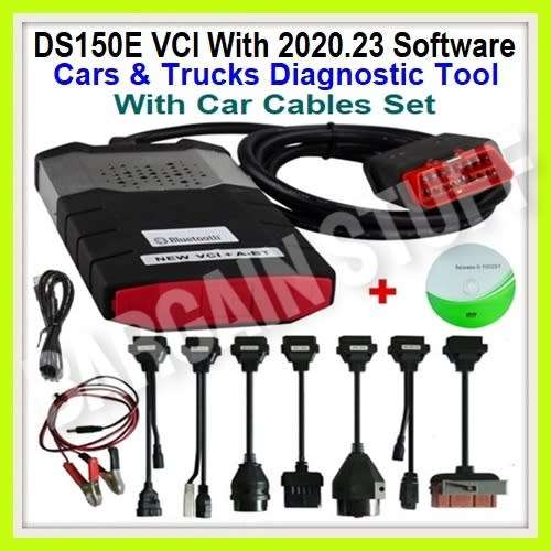 VCI DS150E OBDII Bluetooth Diagnostic Tool with Software V2020.23 With 8 Car Cables.