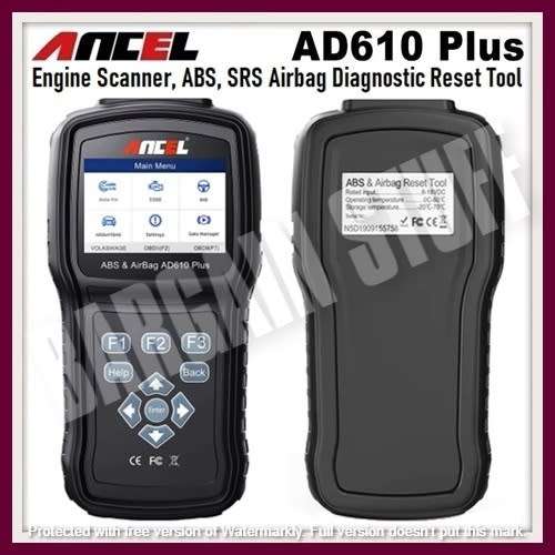 Ancel AD610Plus ABS & Airbag Reset Tool & OBDII Engine Scanner with SAS Calibration