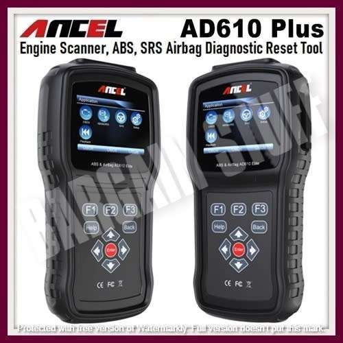 Ancel AD610Plus ABS & Airbag Reset Tool & OBDII Engine Scanner with SAS Calibration