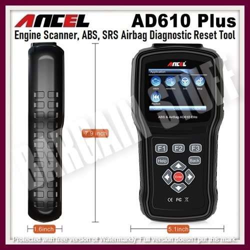 Ancel AD610Plus ABS & Airbag Reset Tool & OBDII Engine Scanner with SAS Calibration