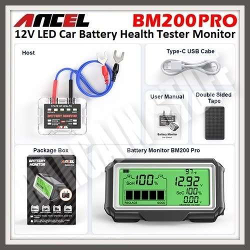 Ancel BM200 PRO Car Battery Health Tester Monitor Charging Analyzer Tool