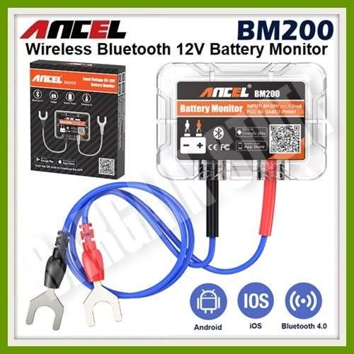 Ancel BM200 Wireless Bluetooth 12v Car Battery Health Tester Monitor Tool