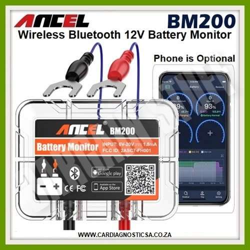 Ancel BM200 Wireless Bluetooth 12v Car Battery Health Tester Monitor Tool