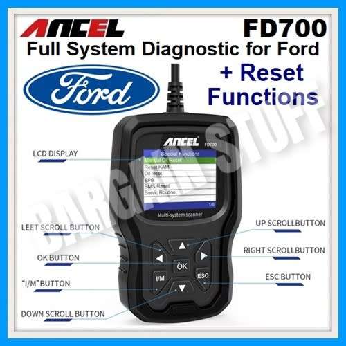 Ancel FD700 Full System OBD2 Scanner with Special Functions for Ford, Lincoln and Mercury Vehicles