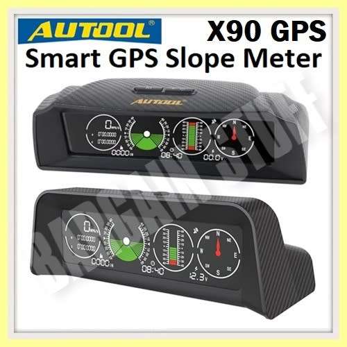 Autool X90 GPS Slope Meter Inclinometer Car Compass HUD Pitch Tilt Angle Protractor