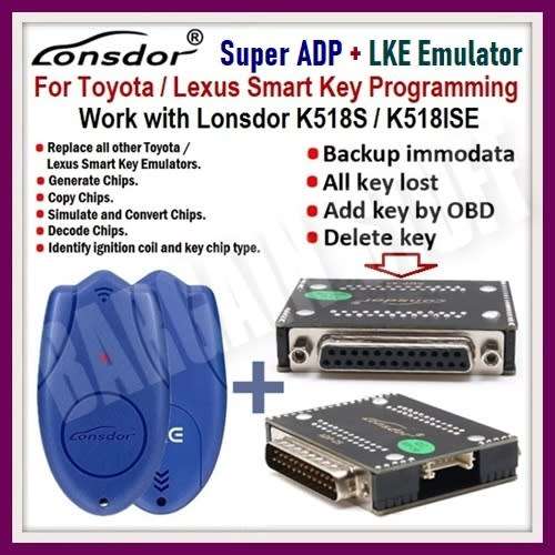 Lonsdor Super ADP 8A/4A Adapter Plus Lonsdor LKE Smart Key Emulator 5 in 1