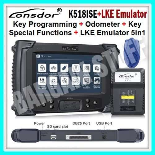 Lonsdor K518ISE Key Programmer with Lonsdor LKE Smart Key Emulator 5 in 1 Full Version