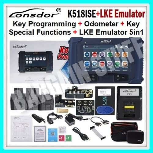 Lonsdor K518ISE Key Programmer with Lonsdor LKE Smart Key Emulator 5 in 1 Full Version