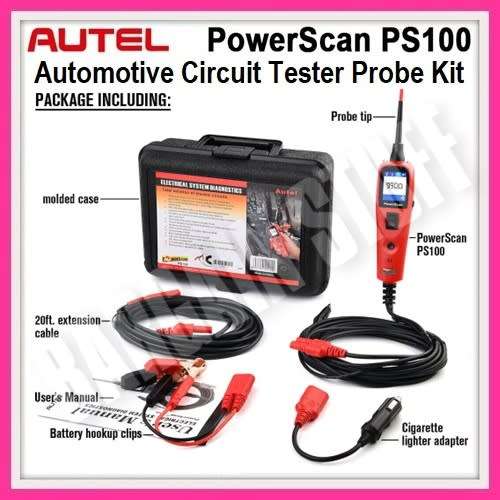 Autel PowerScan PS100 Automotive Circuit Tester Power Circuit Probe Kit