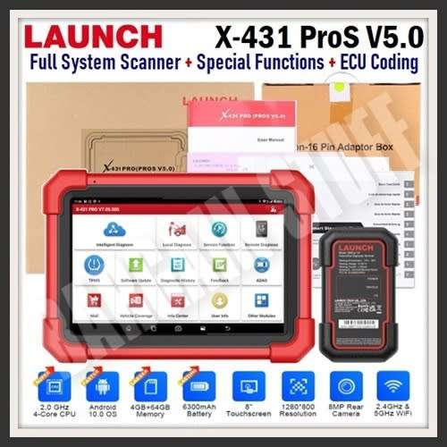 Launch X431 ProS V5.0 OE-Level Full System Diagnostic Tool with Special Functions, ECU Coding