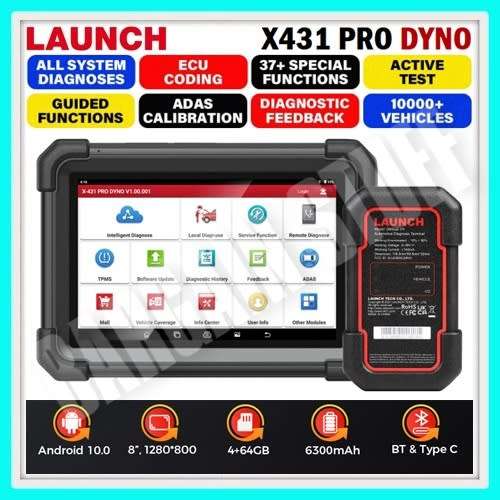 Launch X431 Pro Dyno 8` Bi-Directional Diagnostic Scanner with 37+ Special Functions & ECU Coding