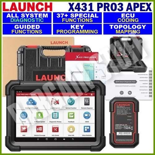 Launch X431 Pro3 APEX Diagnostic Scanner with ECU Coding, 37+ Special Functions & Topology Mapping
