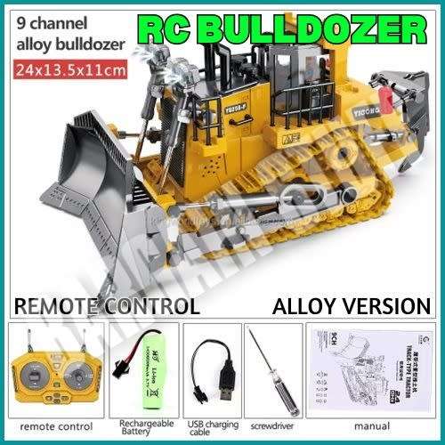 Remote Control Alloy Bulldozer 9 Channel 2.4GHz with Real Functions