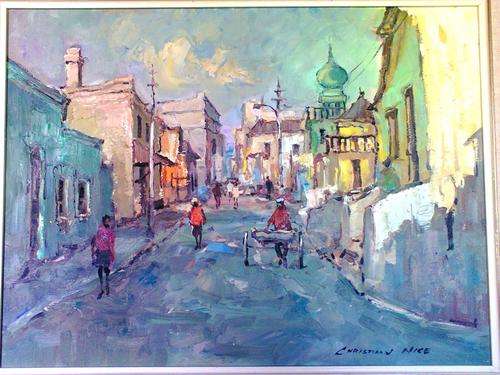 CHRISTIAAN NICE "Street scene" ORIGINAL OIL PAINTING Excellent price!