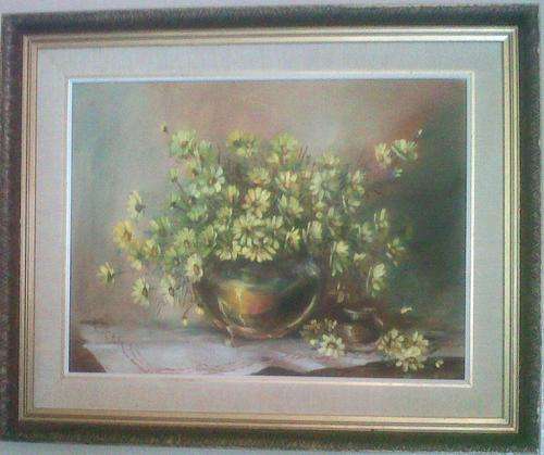Original signed oil painting by SANTA PFEIFFER "Yellow daisies" - 7 DAYS ONLY !!
