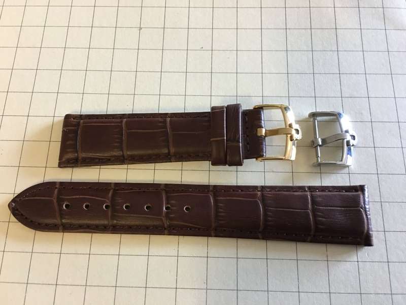 Omega 20mm leather gents watch strap - extra buckle included