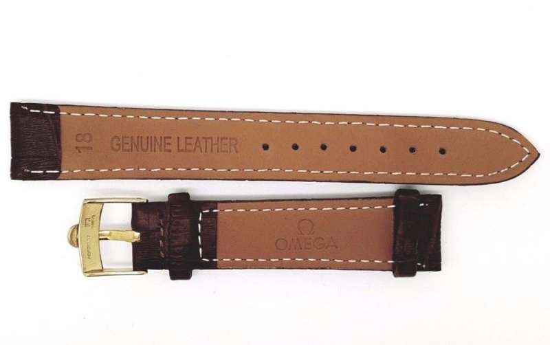 Omega 18mm brown leather gents watch strap