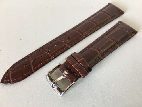 Omega 19mm dark brown leather gents watchstrap