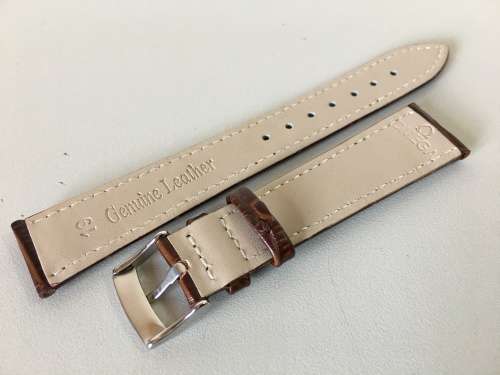 Omega 19mm dark brown leather gents watchstrap