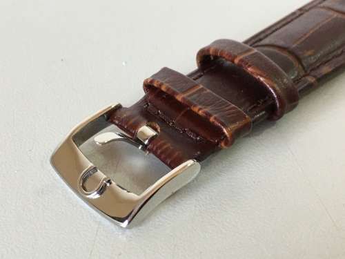 Omega 19mm dark brown leather gents watchstrap