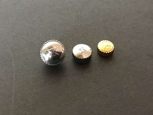 Assortment of 25 signed watch crowns