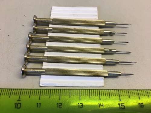 6 small Swiss made screwdrivers