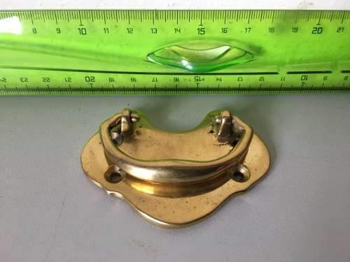 75mm solid brass trunk/drawer handles - one pair
