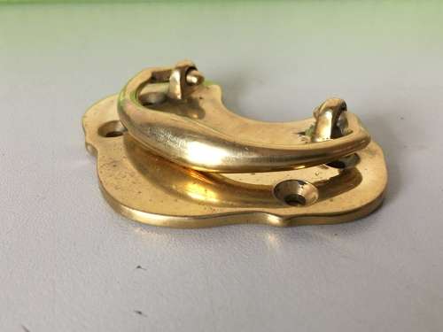75mm solid brass trunk/drawer handles - one pair