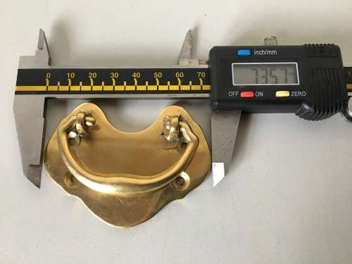 75mm solid brass trunk/drawer handles - one pair