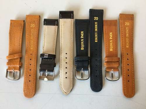 20mm geniune leather straps - 8 two piece straps