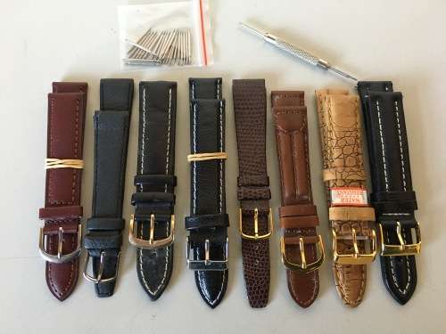18mm geniune leather straps - 8 two piece straps