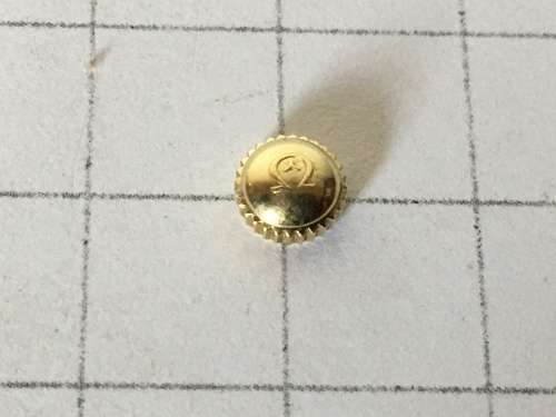 5.5mm Omega gold plated crown - Mercedes