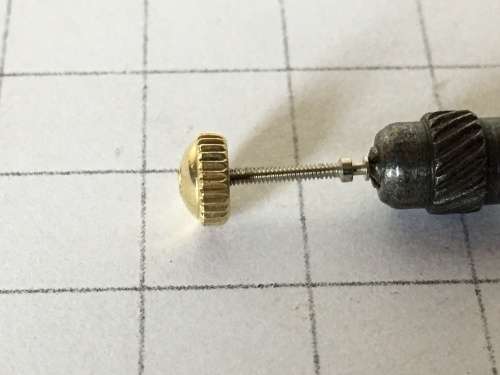 5.5mm Omega gold plated crown - Mercedes