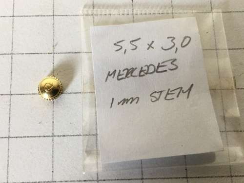 5.5mm Omega gold plated crown - Mercedes
