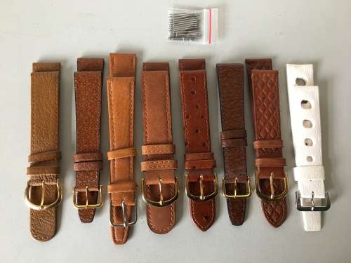 18mm geniune leather straps - 8 two piece straps