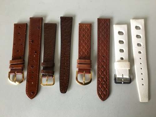 18mm geniune leather straps - 8 two piece straps
