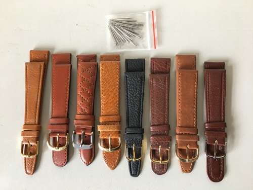 20mm geniune leather straps - 8 two piece straps