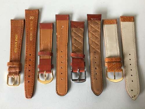 20mm geniune leather straps - 8 two piece straps