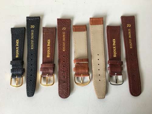 20mm geniune leather straps - 8 two piece straps