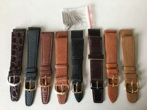20mm geniune leather straps - 8 two piece straps