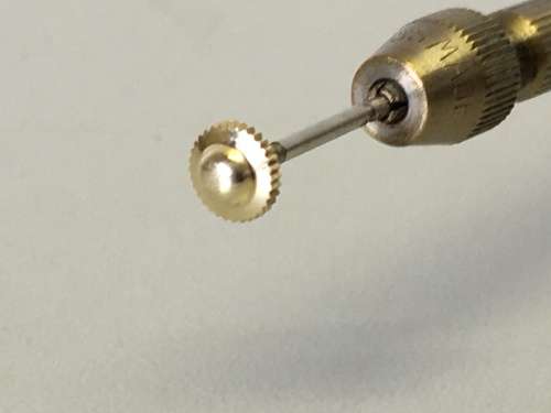 5.5mm Omega gold nipple/top-hat Brevet crown