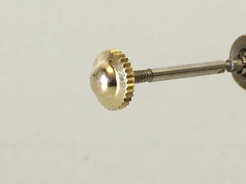 5.5mm Omega gold nipple/top-hat Brevet crown