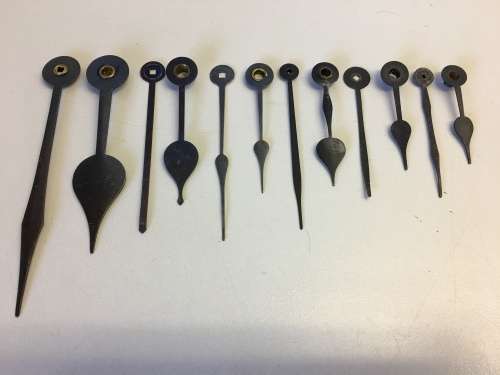 Blued clock hands