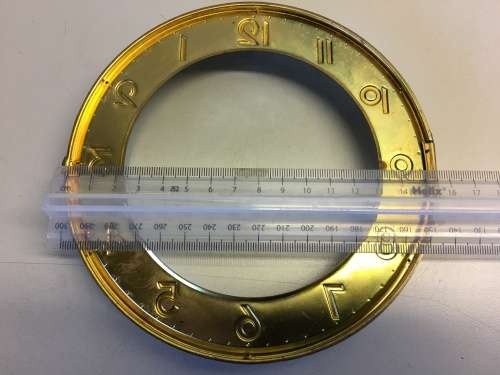 158mm clock dial with hinged frame & glass
